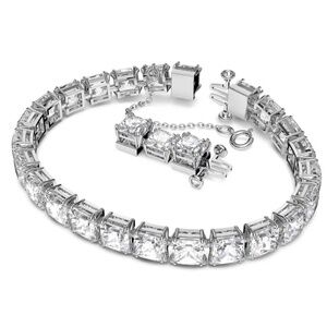 Swarovski Millenia Rhodium Plated White Silver Tone Luxe l Fluid Tennis Bracelet